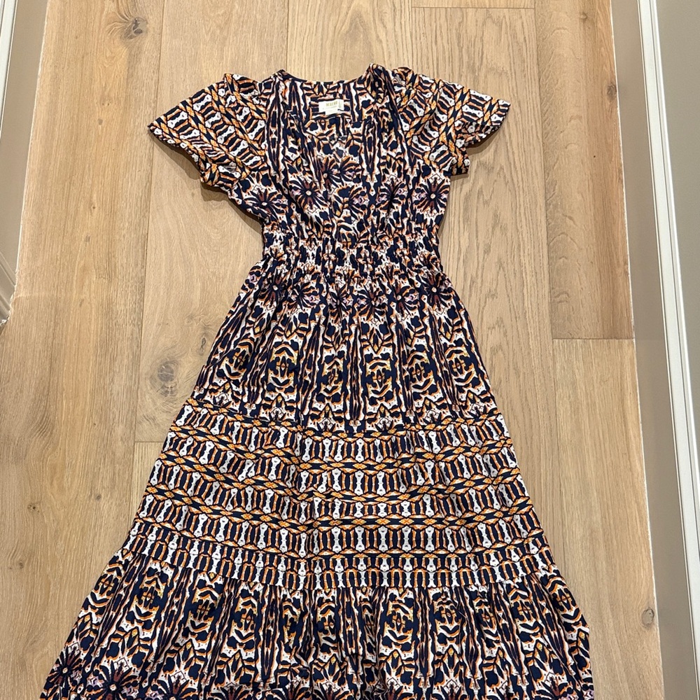 Anthropologie Maeve Somerset Cotton Smocked-Waist Maxi Dress Size Small
